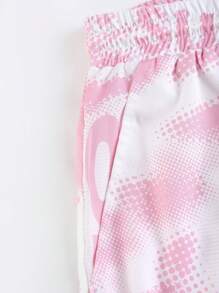 Manfinity EMRG Nam Ngẫu nhiên Đồ họa Chữ cái Eo dây rút Quần short - Màu Hồng baby - Xem 5