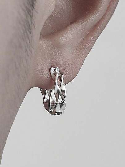 1對男士鏈條設計耳夾