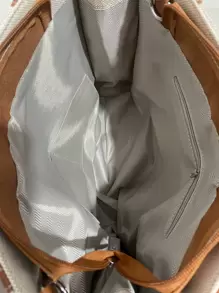 隨機字母裝飾購物袋 - 棕色 - 查看 8