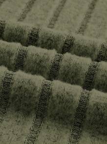 SHEIN EZwear 夏季服裝實色肋紋緊身裙 - 軍綠色 - 查看 3