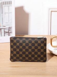 Women's Double-Zipper In Vintage Floral Design For Women Wallet Mini Wallet Purse Wallet Coin Wallet - Coffee Brown - View 2