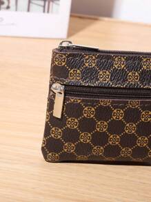 Women's Double-Zipper In Vintage Floral Design For Women Wallet Mini Wallet Purse Wallet Coin Wallet - Coffee Brown - View 6