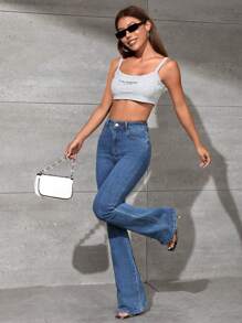 SHEIN Essnce Flare Leg Jeans