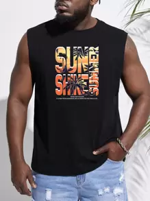 GENTILAND Nam Áo ba lỗ Bông Đồ họa Khẩu hiệu - màu đen - Xem 1