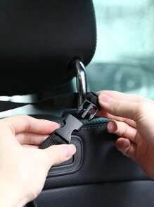 1入組素色插扣裝飾車座後背垃圾收納袋 - 黑色 - 查看 4