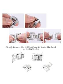 1入 TIFFY分層腕帶，適用於Apple Watch 38mm 40mm 41mm 42mm 44mm 45mm 49mm金色圓柱形串珠金屬Apple Watch錶帶，適用於Apple Watch Series 9 8 7 6 5 4 3 2 1 SE Ultra 2 - 黑色 - 查看 7