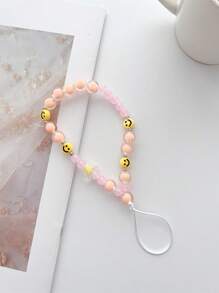 1pc Smile Decor Beaded Phone Lanyard