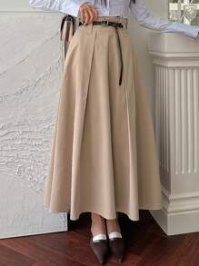 DAZY 高腰无腰带喇叭裙，返校季服装