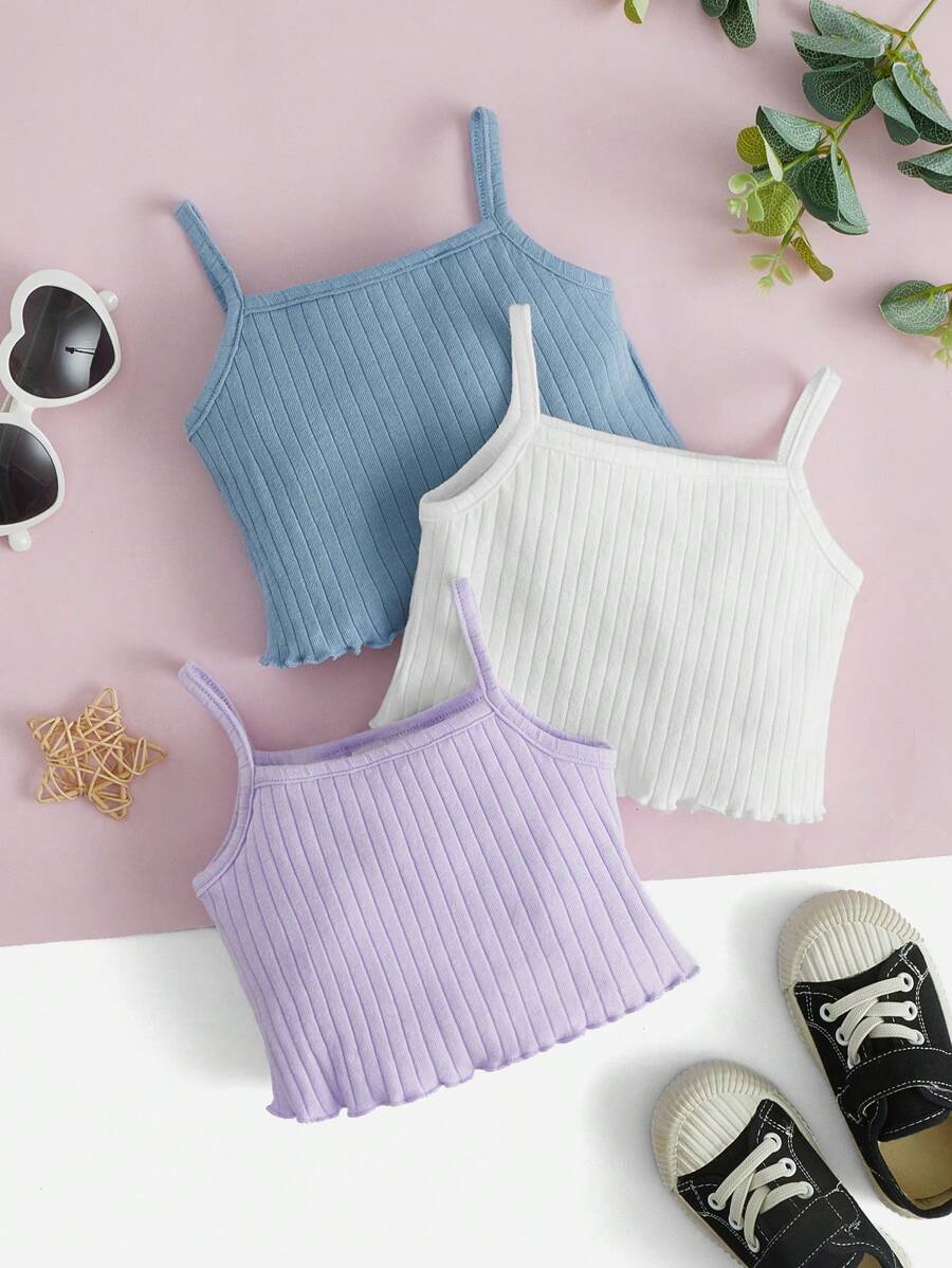 SHEIN Tops em bé Gân đan Xù nhỏ màu trơn - Nhiều màu - Xem 1