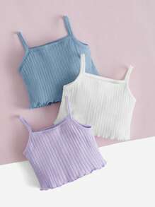 SHEIN Tops em bé Gân đan Xù nhỏ màu trơn - Nhiều màu - Xem 2
