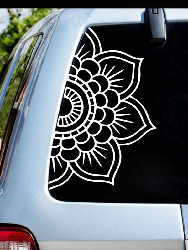1pc Floral Pattern PVC Car Sticker