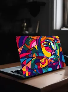 2pcs Geometric Pattern Plastic Laptop Case Compatible With MacBook Air - Multicolor - View 1