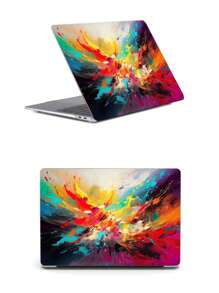 2 piezas Funda para ordenador con patrón de tinte de salpicadura de plástico compatible con Macbook Air - Multicolor - Ver 2