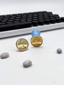 1pc Tree Pattern Wax Seal Stamp Head, Vintage Multi-Purpose Stamp Head For Envelope, Letter Back To School,Back To School,School Supplies