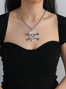 Skull Charm Necklace - Multicolor - View 1