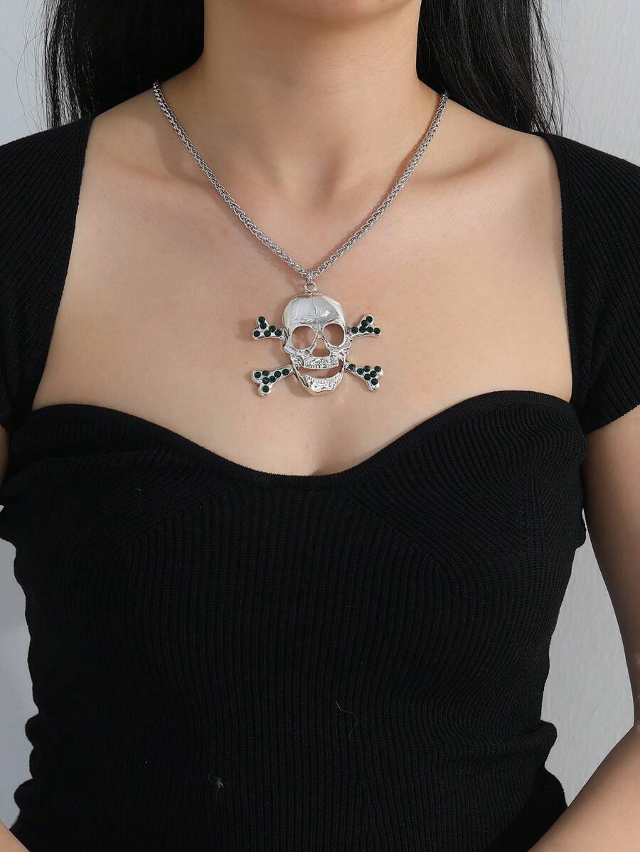 Skull Charm Necklace - Multicolor - View 1