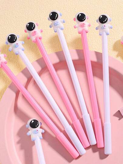 4支裝宇航員裝飾中性筆創意便攜式多用途中性筆適合學生、書寫、繪畫