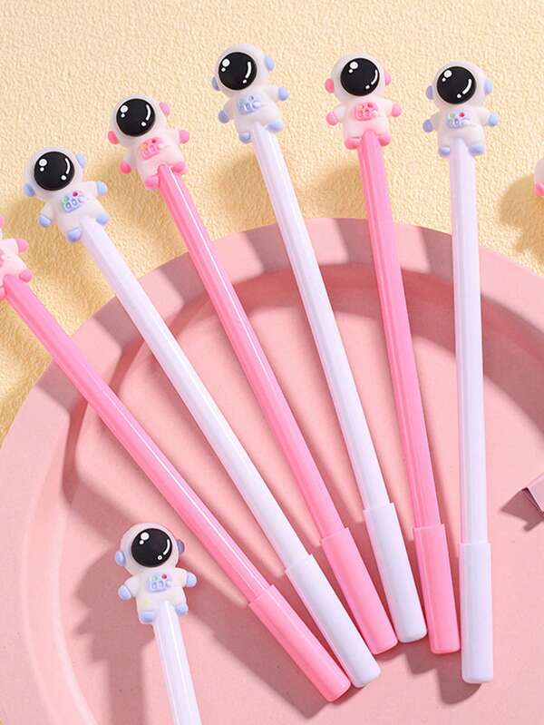 4支裝宇航員裝飾中性筆創意便攜式多用途中性筆適合學生、書寫、繪畫