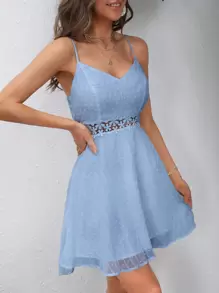 SHEIN VCAY Contrast Lace Cami Dress