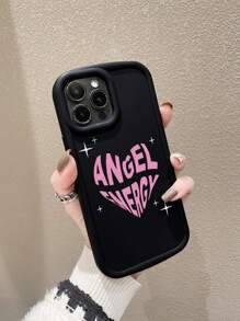 Letter Graphic Anti-fall Phone Case - Multicolor - View 1