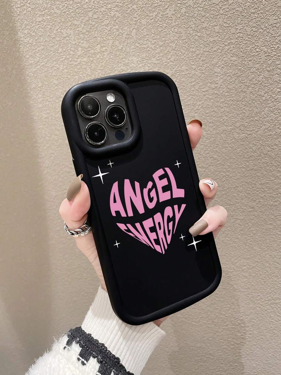 Letter Graphic Anti-fall Phone Case - Multicolor - View 1