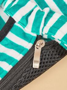 1 pieza Bolsa portadora para mascota con patrón de rayas para perro para exterior - Verde - Ver 5