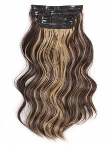 4pcs Medium Curly Synthetic Hair Extension - Multicolor - View 1