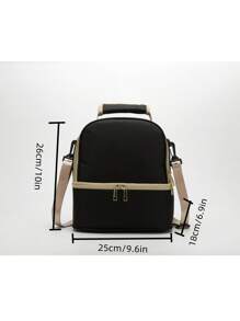 1pc Baby High-capacity Backpack Diaper Bag - Black - View 6