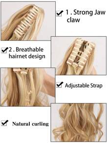 長款卷馬尾合成纖維接髮 - 間色 - 查看 3