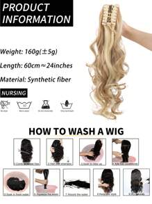 長款卷馬尾合成纖維接髮 - 間色 - 查看 6