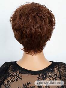 120% Density Short Curly Colored Human Hair Wig With Bangs - S33 - View 2