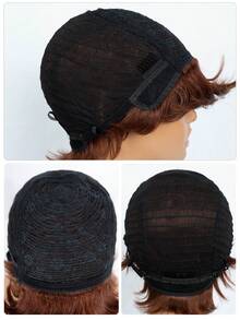 120% Density Short Curly Colored Human Hair Wig With Bangs - S33 - View 6