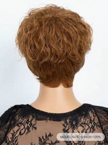 120% Density Short Curly Colored Human Hair Wig With Bangs - S30 - View 2
