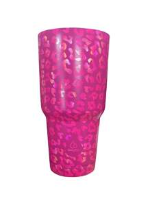 1 chiếc cốc bằng thép không gỉ, cốc họa tiết da báo hiện đại cho gia đình - Hồng - Xem 2