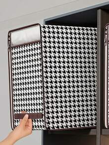 大容量收納袋，防塵拉鍊衣物收納袋，千鳥格圖案袋 - 黑與白 - 查看 5