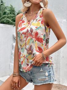 SHEIN LUNE Top de tirantes con estampado floral - Multicolor - Ver 3