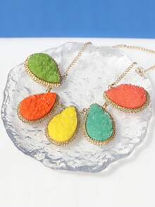 Thời Trang Hợp Kim Kẽm Hình Giọt Nước Mặt Dây Chuyền Yếm Vòng Cổ Cho Nữ Làm Quà Tặng - Nhiều màu - Xem 2