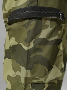 Manfinity 男士休閒迷彩印花裝有束帶腰的貨褲 - 彩色 - 查看 3