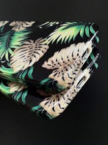 Leaf Pattern Phone Case - Black - View 7