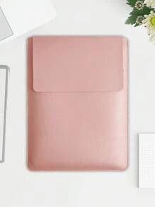 1 件纯色 PU 笔记本电脑包，适用于 MacBook、iPad、HP Chromebook Surface 笔记本电脑的笔记本电脑包，便携式笔记本电脑保护套 - 粉色 - 查看 1
