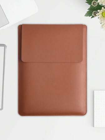 素色PU皮革電腦包