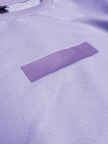 Manfinity Hypemode 男士素色落肩T恤 - 紫色 - 查看 3