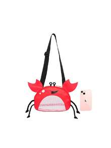 Mini Novelty Bag Crab Design Zipper PVC, Clear Bag - Red - View 3