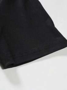 Manfinity Homme Men Graphic Print Polo Shirt Men Golf Shirtsbutton Men Polo Shirtsblue Polo For Mencasual Men Polo Shirtspolo Shirt For Men>Button - Black - View 4