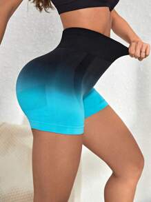 Easithlete 漸變圖案寬腰帶運動短褲