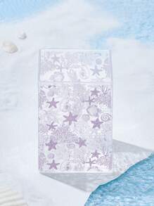 ROMWE Fairycore Mermaid 1pc Starfish & Shell Print Pen Holder - Clear - View 2