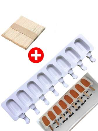 Molde Para Helados De Barra Con Forma De Elipse 8-cavidades, Molde De Silicona Para Hacer De Chocolate, Molde Para Pasteles