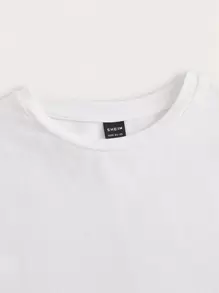 SHEIN EZwear LGBT彩虹和標語圖案落肩袖超大號T恤 - 白色 - 查看 4