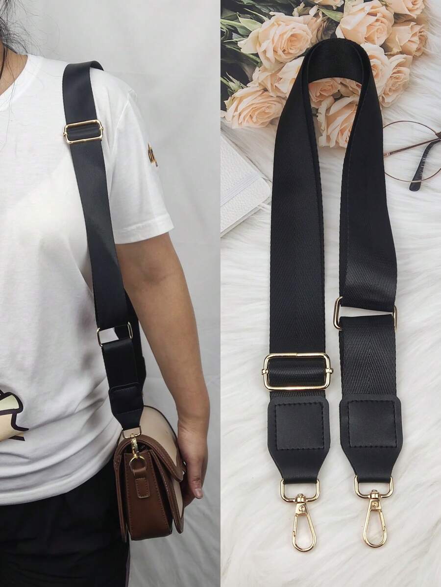 Minimalist Black Wide Adjustable Bag Strap Replaceable Bag Accessories DIY Accessories Adjustable Replacement Shoulder Strap Stylish Durable - Black - View 1