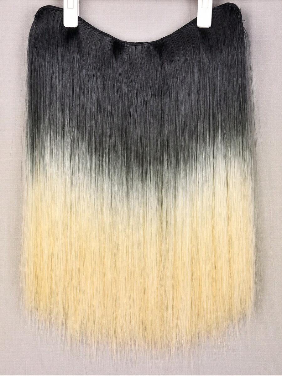 Clip In Medium Straight Synthetic Hair Extension - Apricot - View 1